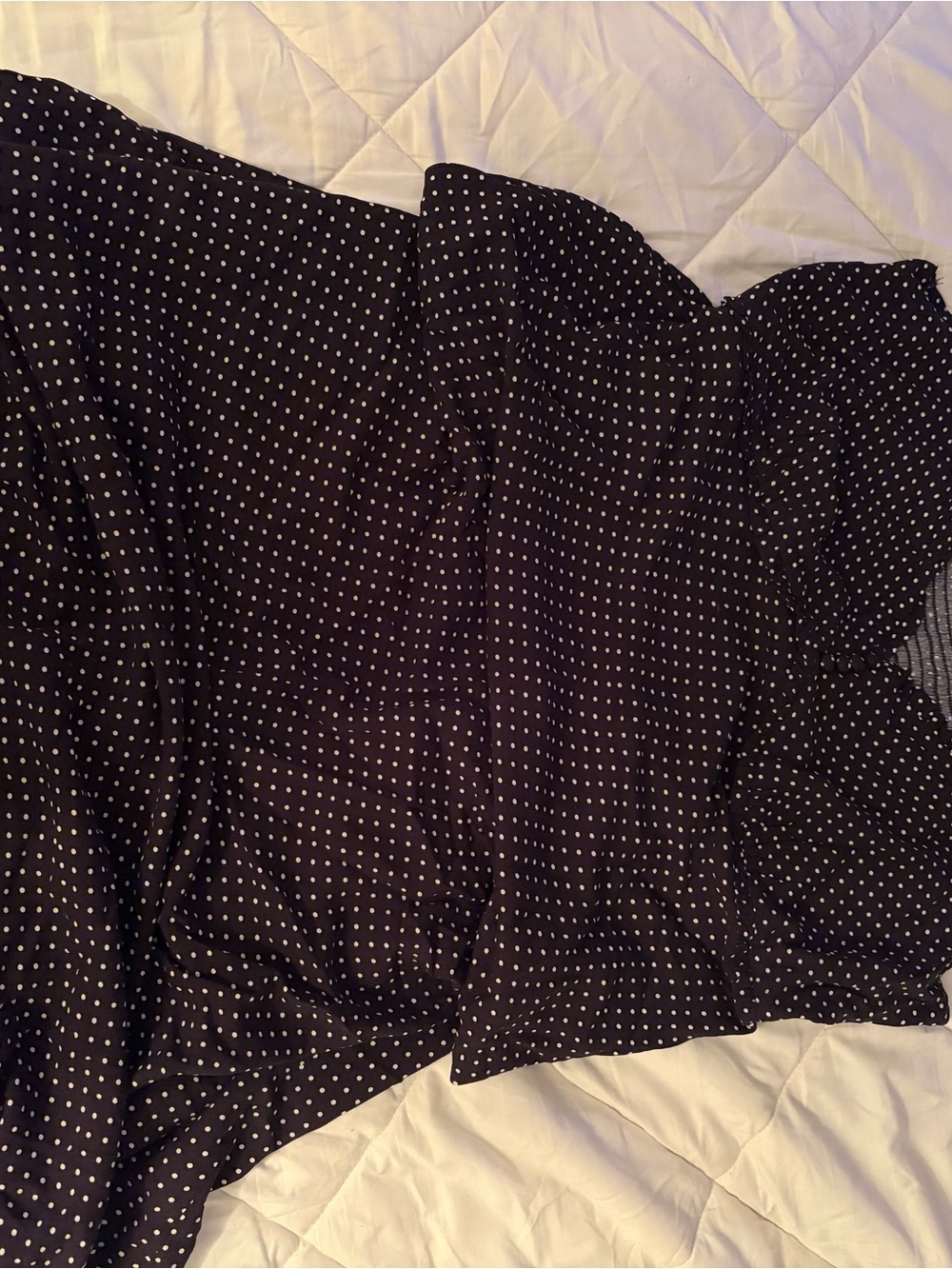George Black Maxi Dress with White Polka Dots